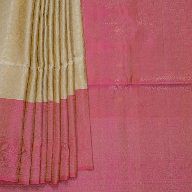 Hayagrivas Cream Handloom Soft Silk Saree KBF889H20-9