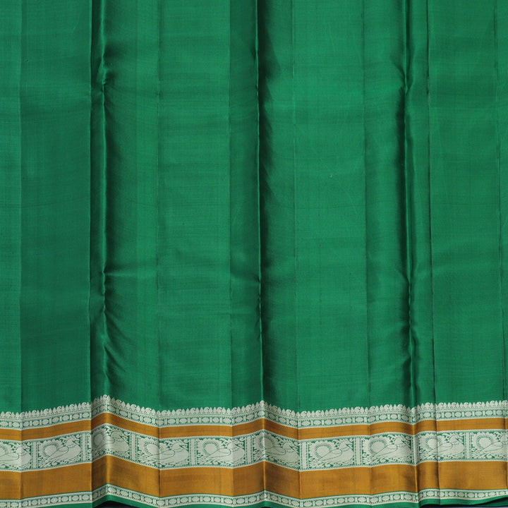 Hayagrivas Handloom Wine Maroon Kanjivaram Silk Saree with Green Border KBF890H1-1