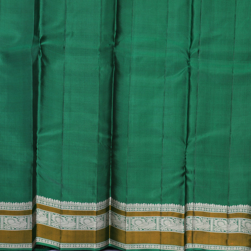 Hayagrivas Handloom Honey Shade Kanjivaram Silk Saree with Dark Green Border KBF890H1-14