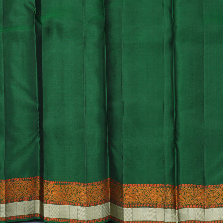 Hayagrivas Handloom MS Blue Kanjivaram Silk Saree with Bottle Green Border KBF890H1-16