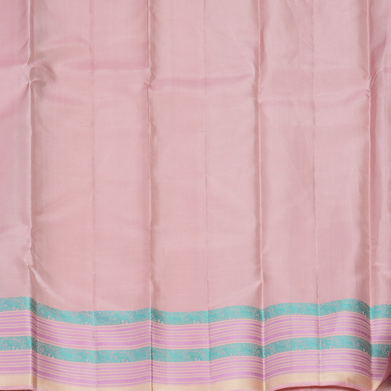 Hayagrivas Handloom Sandal Kanjivaram Silk Saree with Baby Pink Border KBF890H1-17