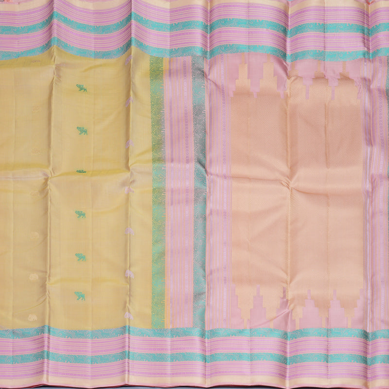 Hayagrivas Handloom Sandal Kanjivaram Silk Saree with Baby Pink Border KBF890H1-17