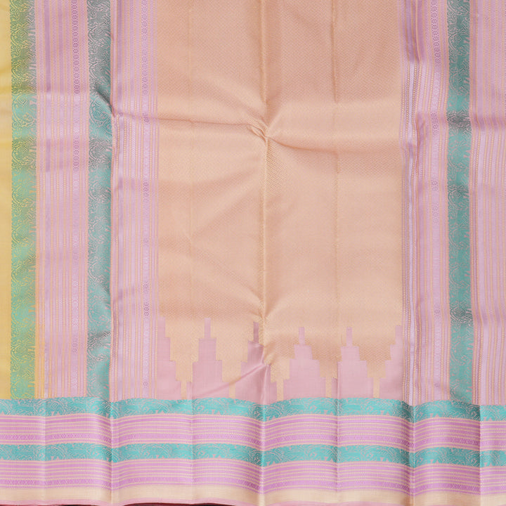 Hayagrivas Handloom Sandal Kanjivaram Silk Saree with Baby Pink Border KBF890H1-17