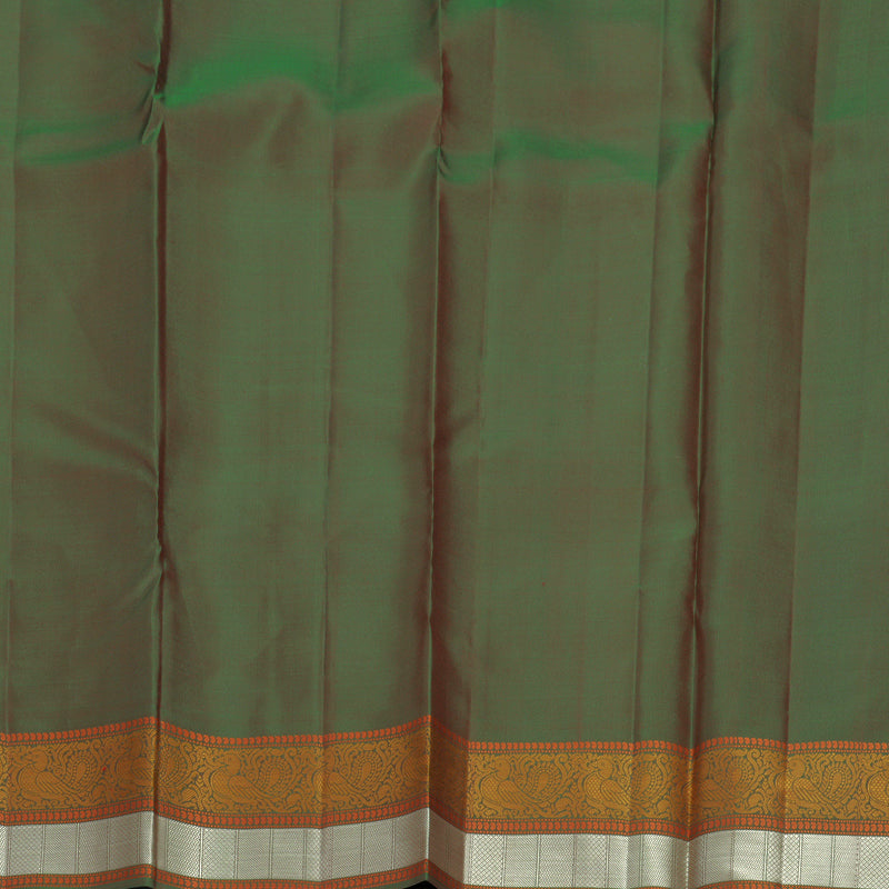 Hayagrivas Handloom Rusty Magenta Kanjivaram Silk Saree with Manthalir Green Border KBF890H1-18