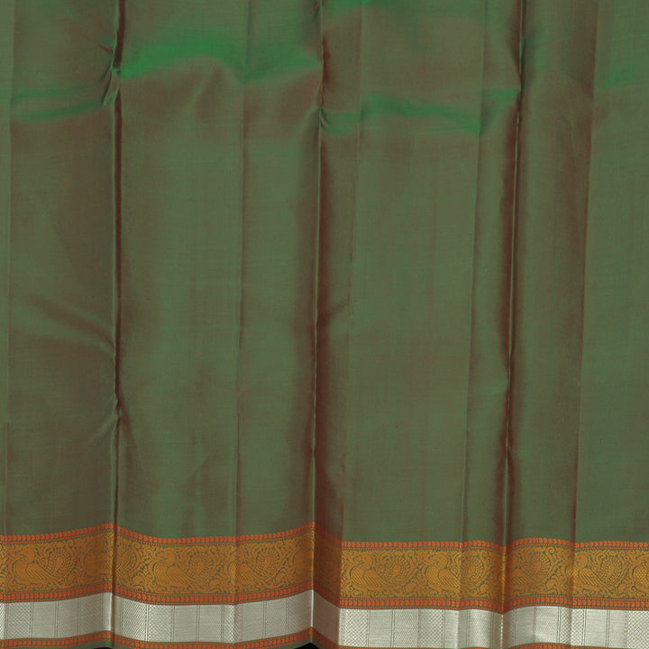 Hayagrivas Handloom Rusty Magenta Kanjivaram Silk Saree with Manthalir Green Border KBF890H1-18