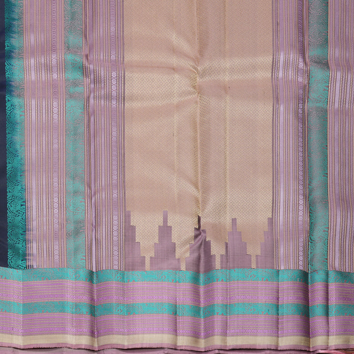 Hayagrivas Handloom Karum Neelam Kanjivaram Silk Saree with Lilac Border KBF890H1-18