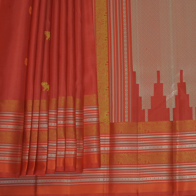 Hayagrivas Handloom Red Kanjivaram Silk Saree KBF890H1-2