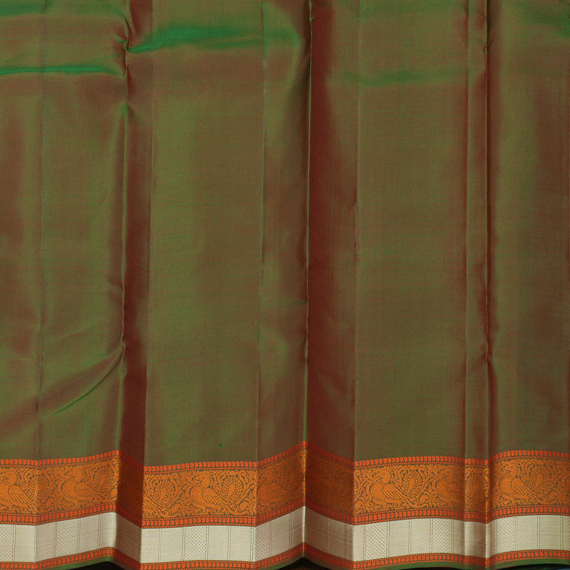 Hayagrivas Handloom Wine Maroon Kanjivaram Silk Saree with Manthalir Green Border KBF890H1-3