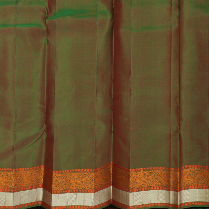 Hayagrivas Handloom Wine Maroon Kanjivaram Silk Saree with Manthalir Green Border KBF890H1-3