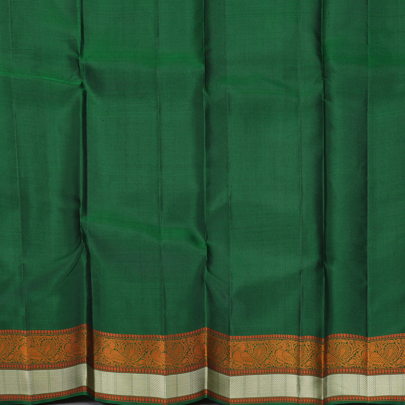 Hayagrivas Handloom Royal Blue Kanjivaram Silk Saree with Bottle Green Border KBF890H1-9