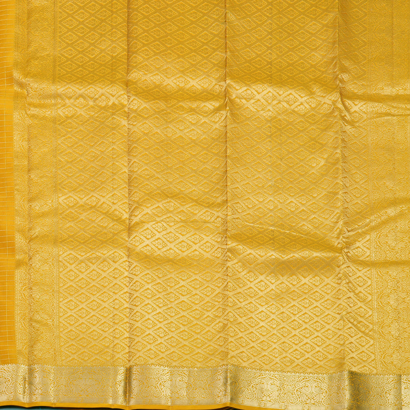 Hayagrivas Handloom Mustard Yellow Kanjivaram Silk Saree KBF891H1-10