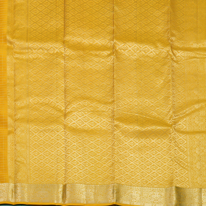 Hayagrivas Handloom Mustard Yellow Kanjivaram Silk Saree KBF891H1-10