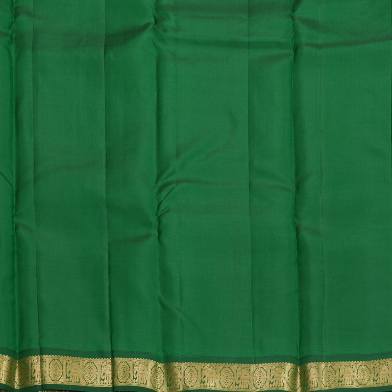 Hayagrivas Handloom Parrot Green Kanjivaram Silk Saree with Bottle Green Border KBF891H2-1