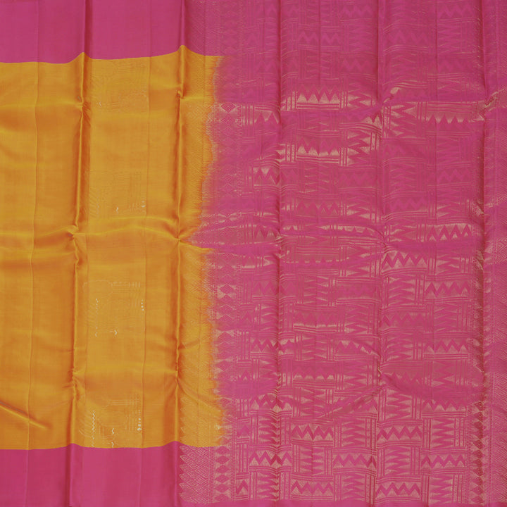 Hayagrivas Golden Orange Handloom Soft Silk Saree KBF892H1-10