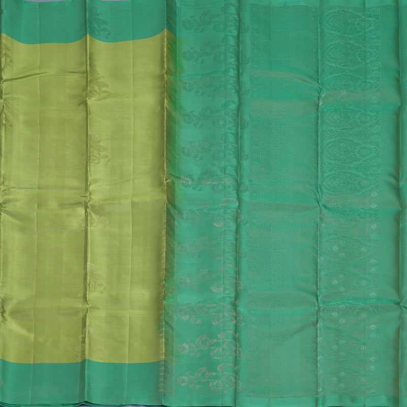 Hayagrivas Lime Green Handloom Soft Silk Saree KBF892H1-11