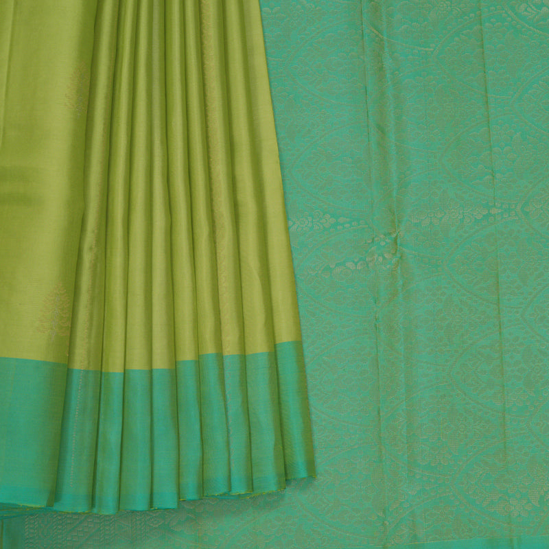 Hayagrivas Lime Green Handloom Soft Silk Saree KBF892H1-18