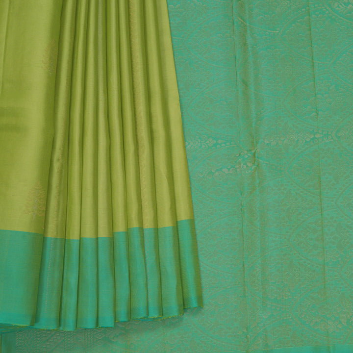 Hayagrivas Lime Green Handloom Soft Silk Saree KBF892H1-18