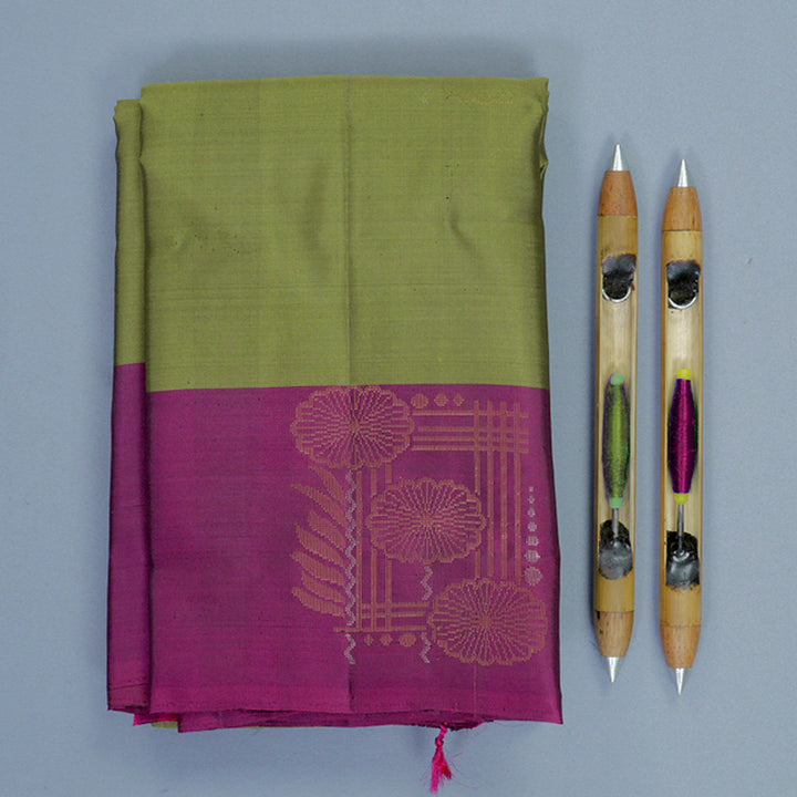 Hayagrivas Mehandi Green Handloom Soft Silk Saree KBF892H1-19
