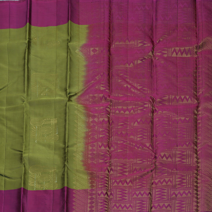 Hayagrivas Mehandi Green Handloom Soft Silk Saree KBF892H1-19