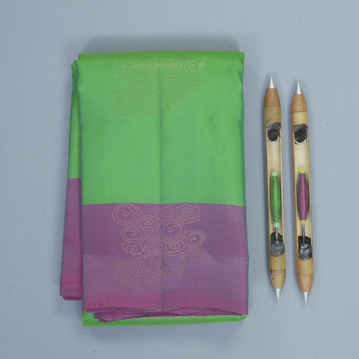 Hayagrivas Sea Green Handloom Soft Silk Saree KBF892H1-3