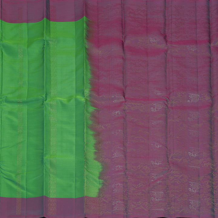 Hayagrivas Sea Green Handloom Soft Silk Saree KBF892H1-3
