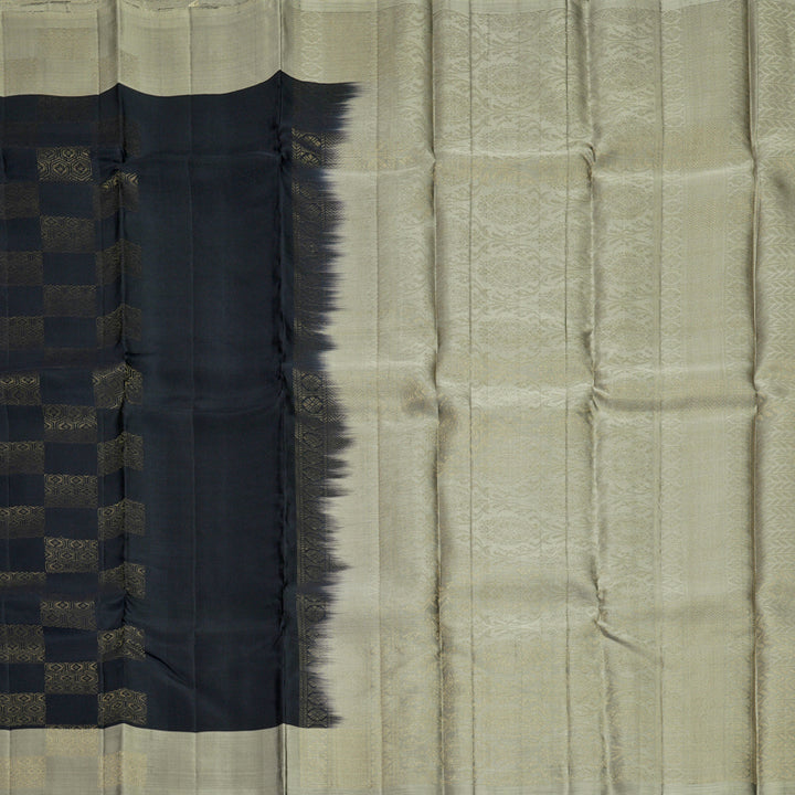 Hayagrivas Black Handloom Soft Silk Saree KBF892H2-1