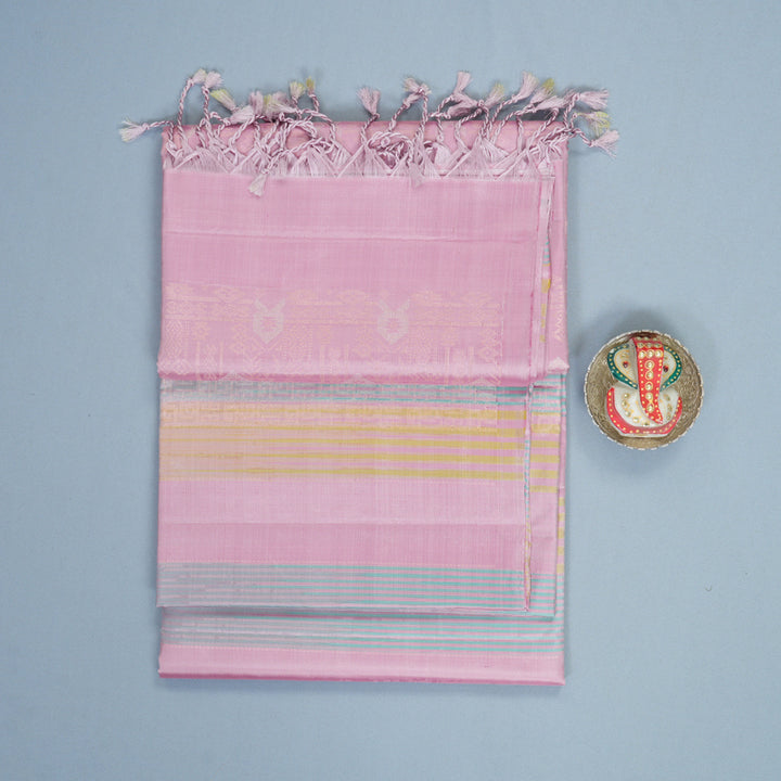 Hayagrivas Pastel Stripes Handloom Soft Silk Saree KBF892H7-1