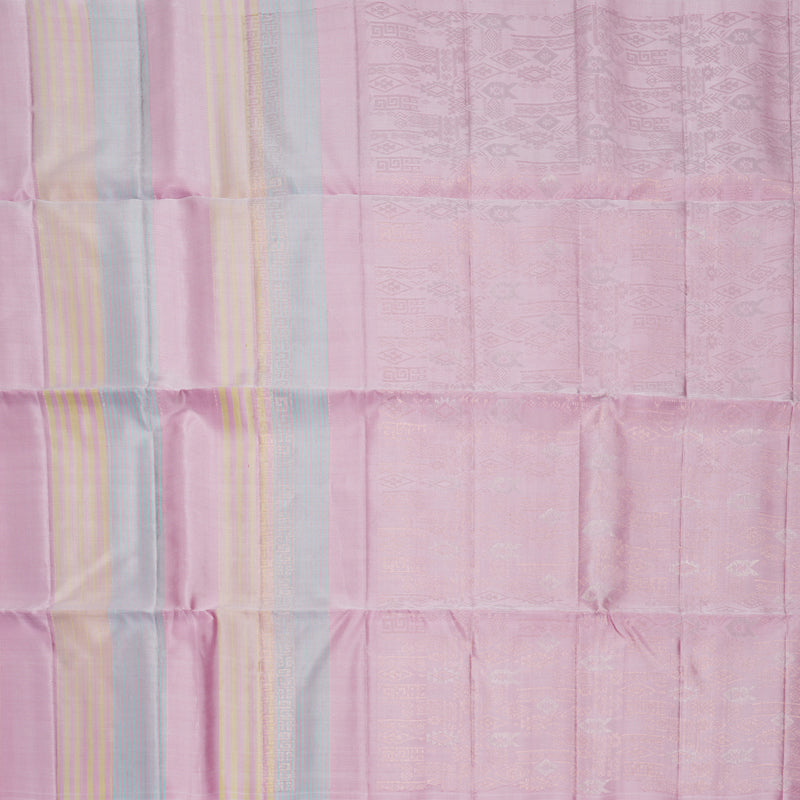Hayagrivas Pastel Stripes Handloom Soft Silk Saree KBF892H7-1