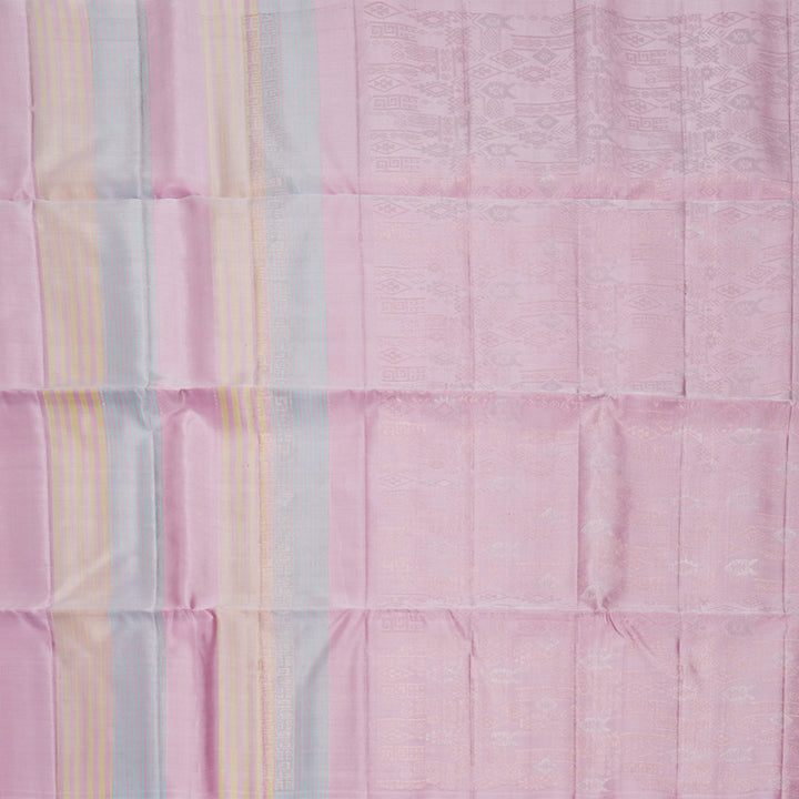 Hayagrivas Pastel Stripes Handloom Soft Silk Saree KBF892H7-1