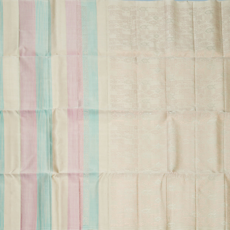 Hayagrivas Greige Handloom Soft Silk Saree KBF892H7-2