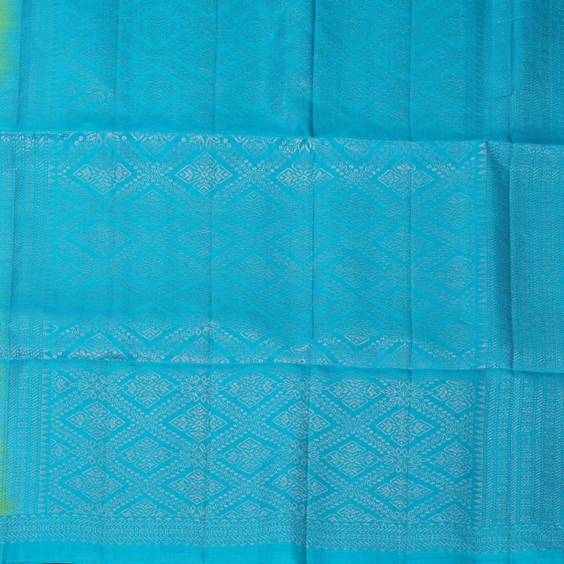Hayagrivas Sea Green Handloom Soft Silk Saree KBF892H8-14