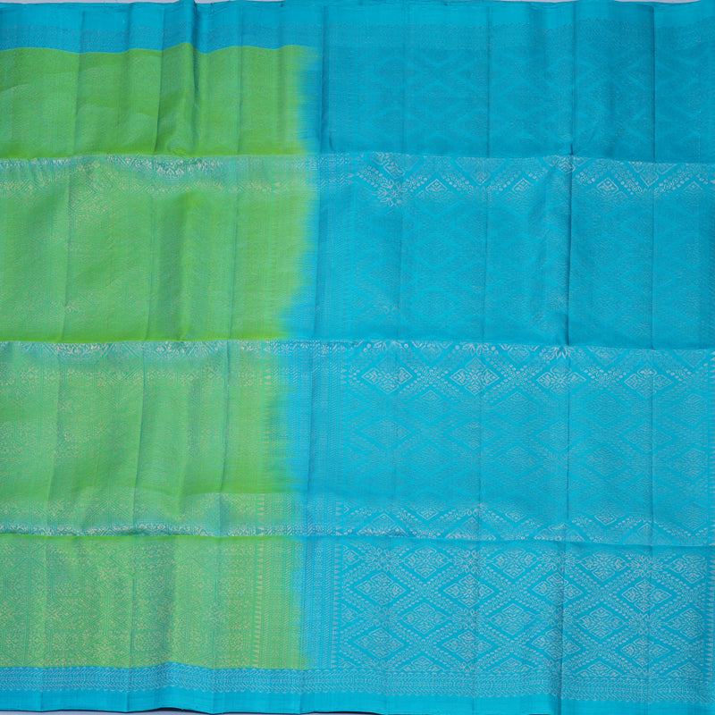 Hayagrivas Sea Green Handloom Soft Silk Saree KBF892H8-14