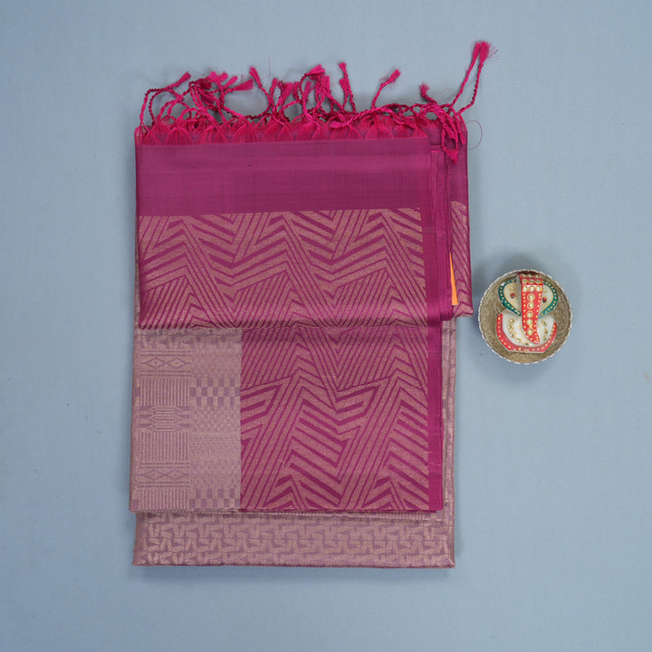 Hayagrivas Rosewood Pink Handloom Soft Silk Saree KBF892H8-6