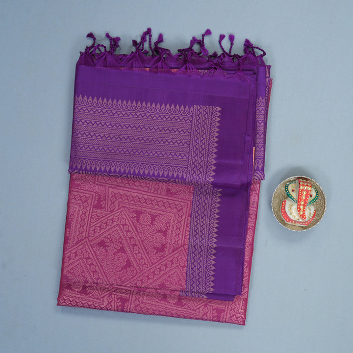 Hayagrivas Magenta Handloom Soft Silk Saree KBF892H8-9