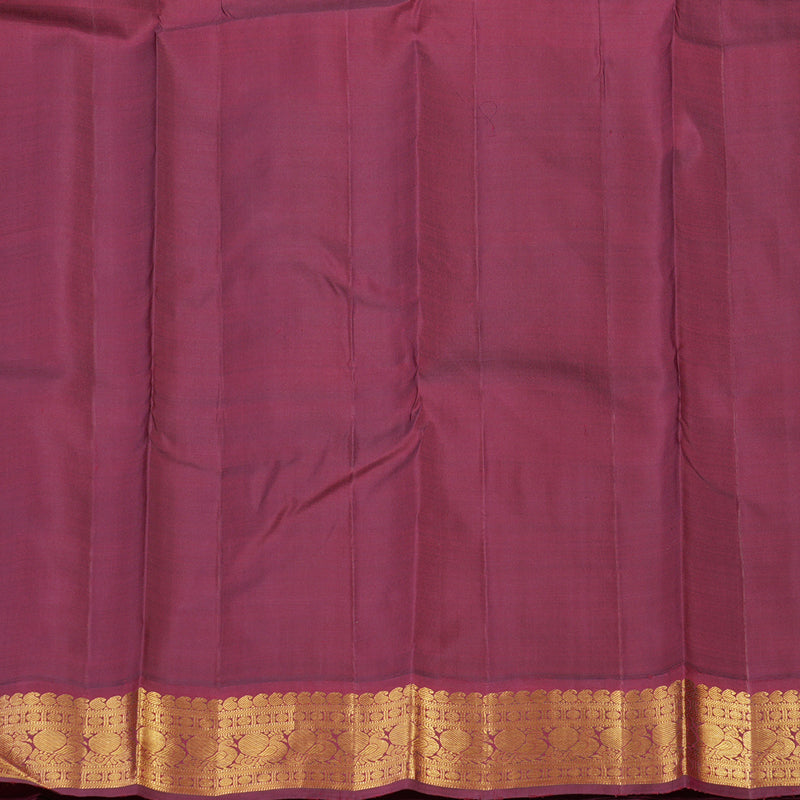 Hayagrivas Handloom Sandalwood Kanjivaram Silk Saree with Maroonish-Pink Border KBF89D7-1