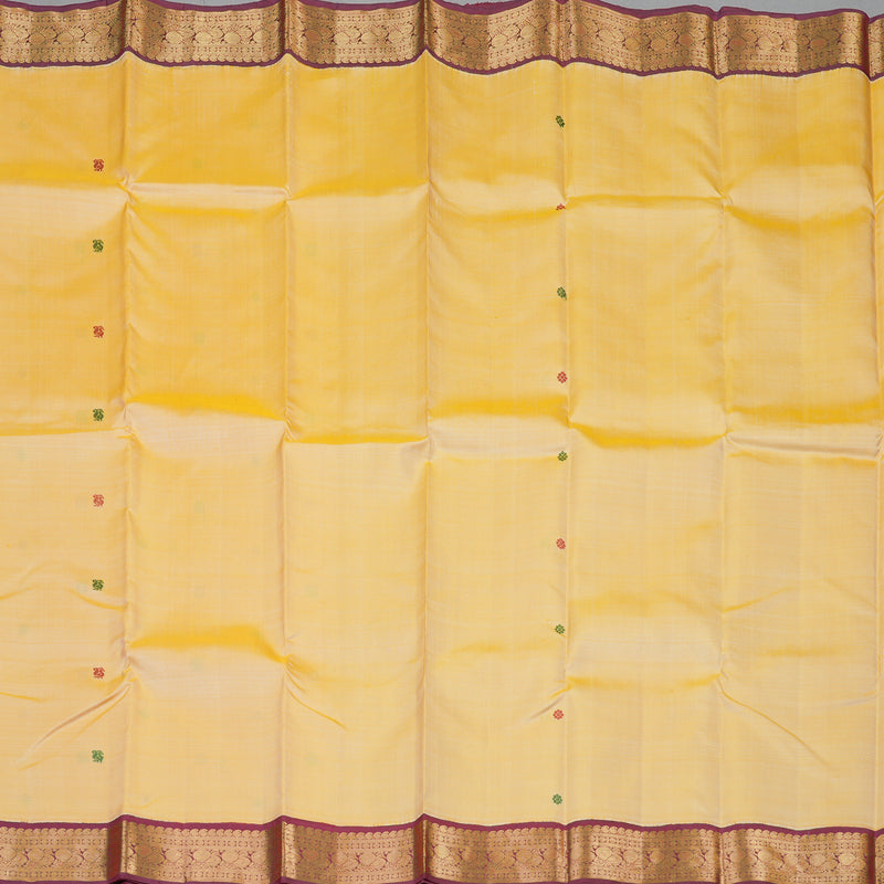 Hayagrivas Handloom Sandalwood Kanjivaram Silk Saree with Maroonish-Pink Border KBF89D7-1