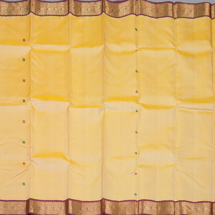 Hayagrivas Handloom Sandalwood Kanjivaram Silk Saree with Maroonish-Pink Border KBF89D7-1