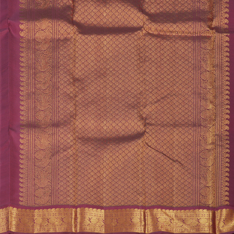 Hayagrivas Handloom Sandalwood Kanjivaram Silk Saree with Maroonish-Pink Border KBF89D7-1