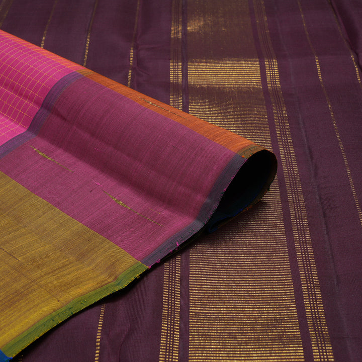 Hayagrivas Handloom Multicolour Checks Kanjivaram Silk Saree KBF8D1-1
