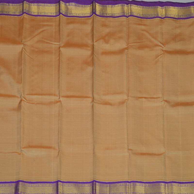 Hayagrivas Handloom Beige Kanjivaram Silk Saree with MS Blue Border KBF8D3-1