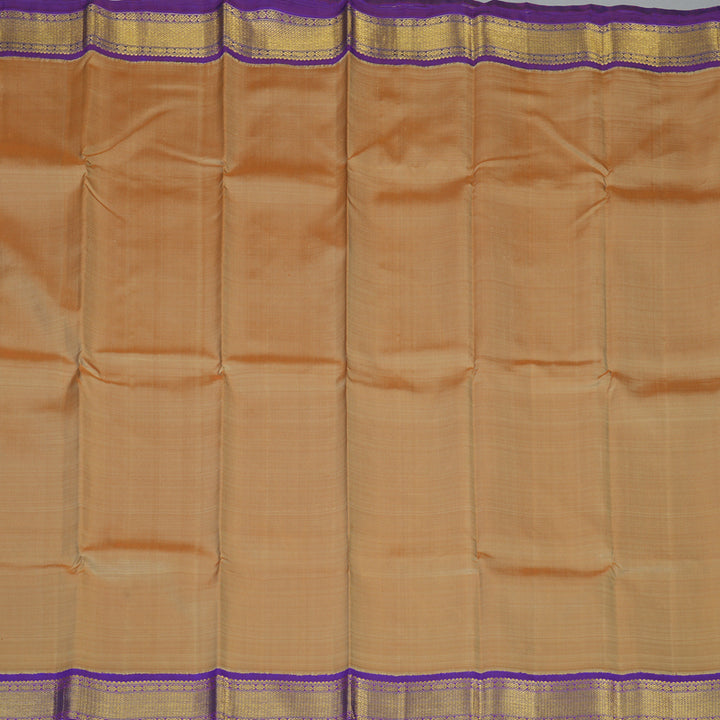 Hayagrivas Handloom Beige Kanjivaram Silk Saree with MS Blue Border KBF8D3-1