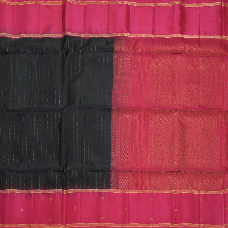 Hayagrivas Black Handloom Soft Silk Saree KBF901H3-1