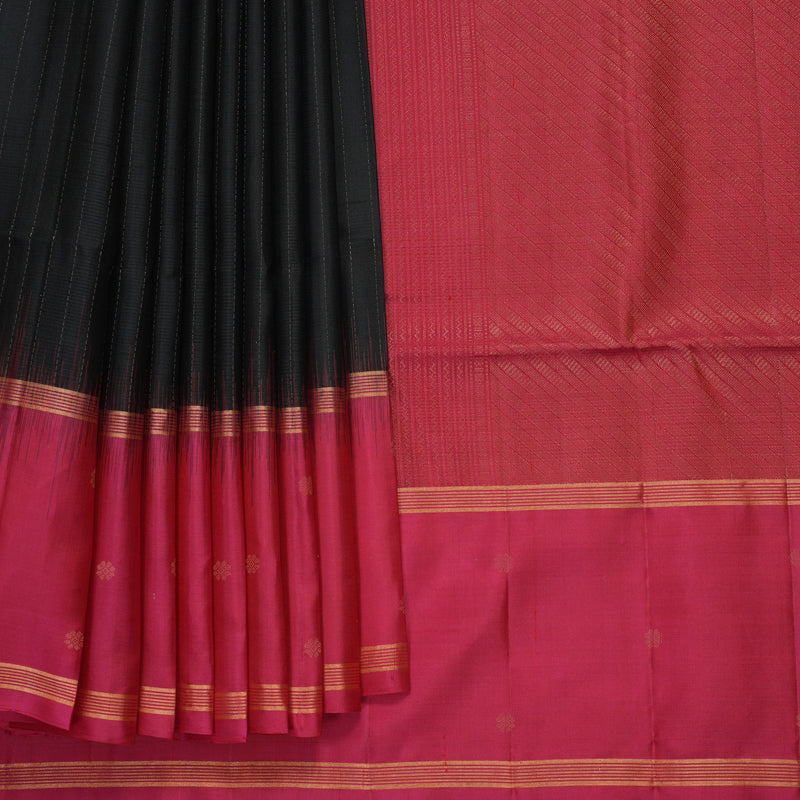 Hayagrivas Black Handloom Soft Silk Saree KBF901H3-1