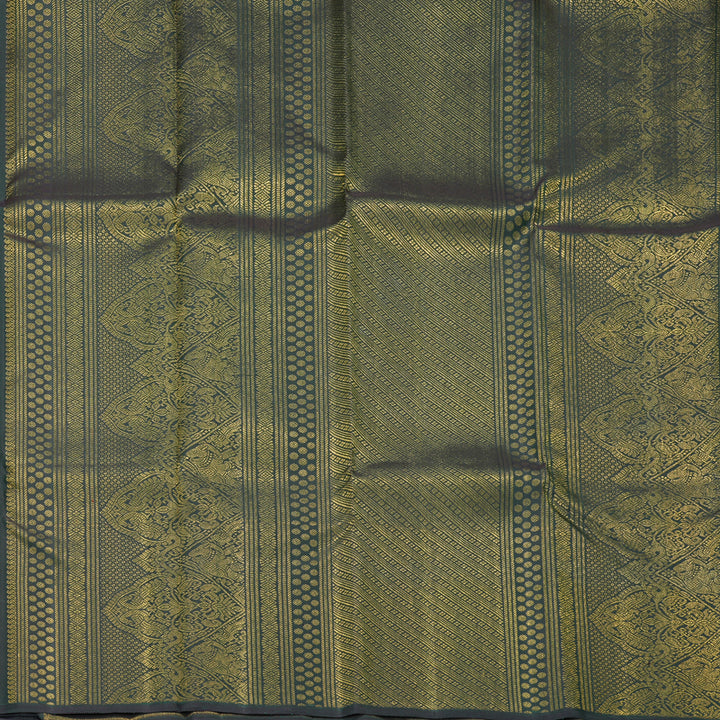 Hayagrivas Handloom Purple Kanjivaram Silk Saree with Bottle Green Border KBF903H1-1