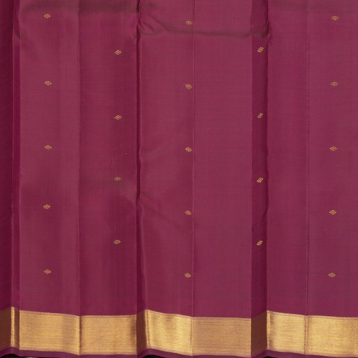Hayagrivas Handloom Magenta-Pink Kanjivaram Silk Saree with Purple Border KBF903H3-1