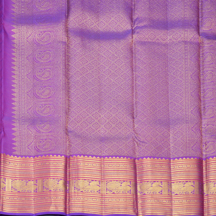 Hayagrivas Handloom Purple Kanjivaram Silk Saree KBF903H8-1