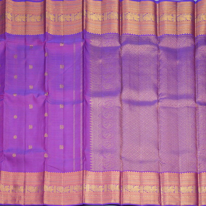 Hayagrivas Handloom Purple Kanjivaram Silk Saree KBF903H8-1