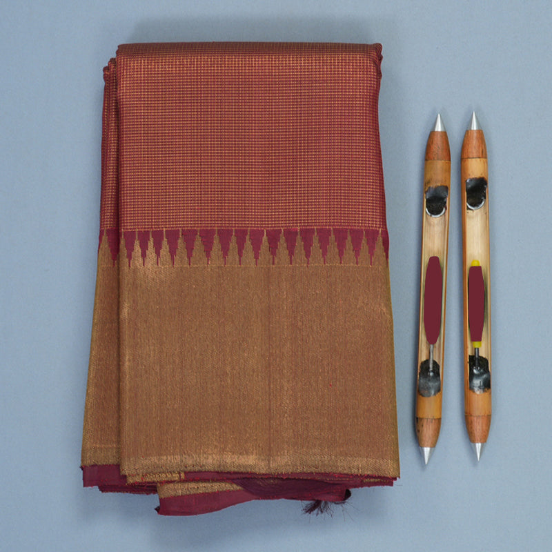 Hayagrivas Handloom Wine Maroon Kanjivaram Silk Saree KBF904H3-1