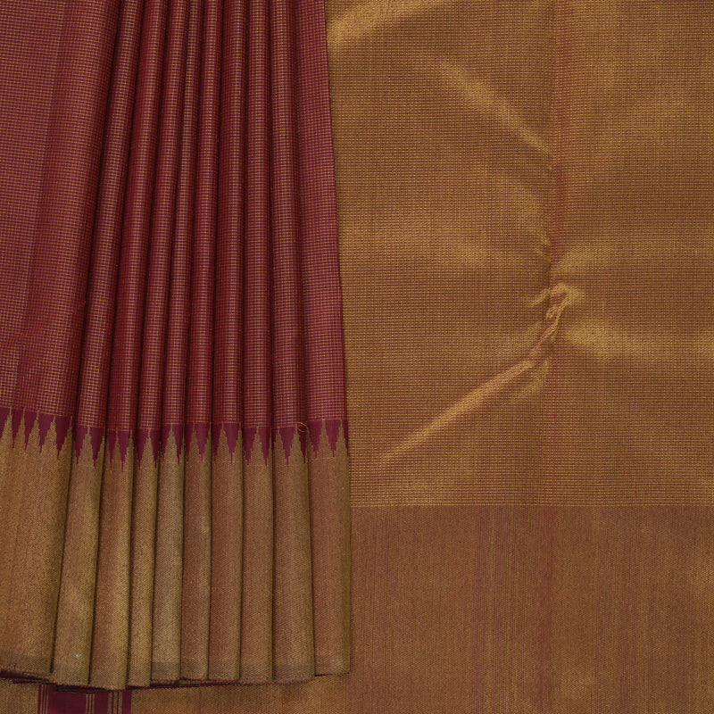Hayagrivas Handloom Wine Maroon Kanjivaram Silk Saree KBF904H3-1