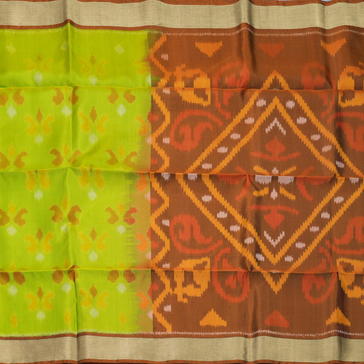 Hayagrivas Apple Green Handloom Ikkat Soft Silk Saree KBF909H1-14